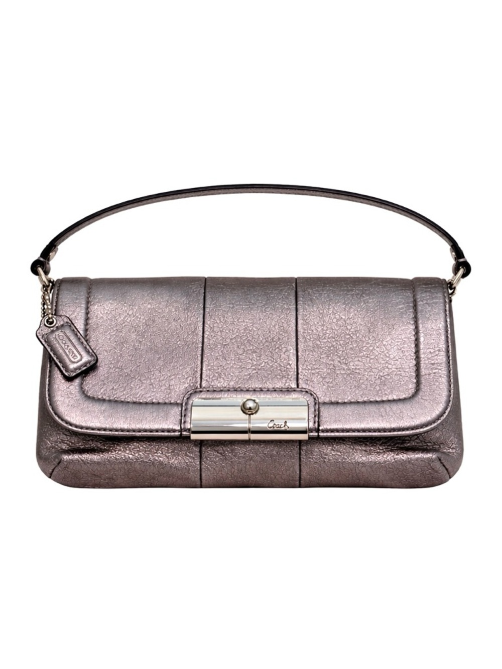 COACH Kristin Metallic Leather Flap Wristlet/Clutch LIKE NEW
